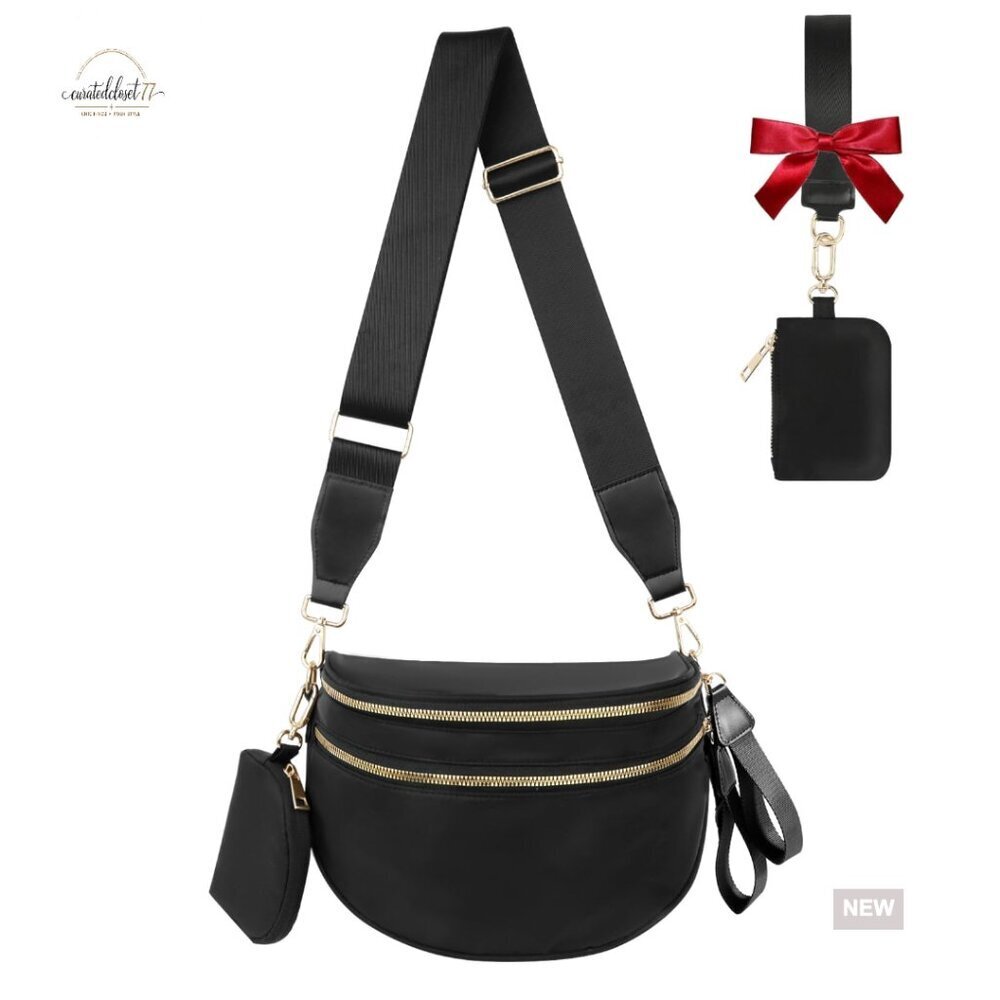 Large Crossbody Fanny Pack Waist Bag Nylon Adjustable Strap One Size